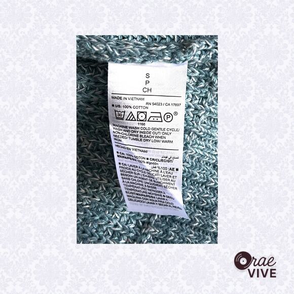 Old Navy Sea Foam Shaker-Stitch Mock Neck Raglan Sweater Women's Size S - Picture 5 of 6